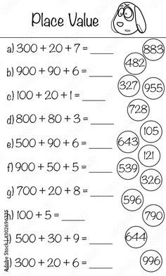 the place value worksheet with numbers and times for kids to practice their math skills