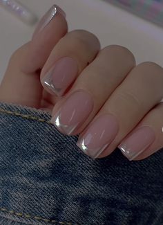 Rounded Acrylic Nails, Glitter French Nails, Squoval Nails, Hello Nails, Lavender Nails, Subtle Nails, Nails Now, Blush Nails, Classy Acrylic Nails