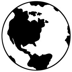 a black and white image of the earth