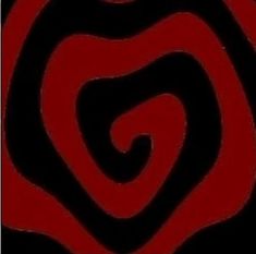 a red and black spiral design on a black background