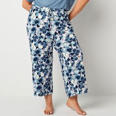 For comfy sleepwear essentials, start at the bottom with this pair of Ambrielle women's plus pajama pants. Made from soft stretch-jersey, they have an elastic waistband and side slip pockets.Closure Type: Full ElasticPockets: 2 Side Slip PocketsApparel Length: 24 InchesFiber Content: 95% Rayon, 5% SpandexFabric Description: JerseyInseam: 24 InCare: Machine Wash, Tumble DryCountry of Origin: Imported Womens Pajama Pants, Comfy Sleepwear, Womens Pajama, Womens Pajamas Pants, Pants Blue, Pajamas Women, Pajama Pants, Pajamas, Elastic