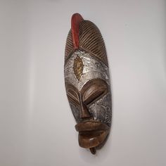 Authentic African Hand Carved Natural Finish Wooden Mask Representing The Asante People. No Provenance To Support Age. Imported. Approximately 22"H, 7"W, 5"D. Asante (A.K.A. Ashanti) Are Part Of The Akan Ethnic Group And Are Native To The Ashanti Region Of Modern-Day Ghana. Asantes Are The Last Group To Emerge Out Of The Various Akan Civilizations. Twi Is Spoken By Over Nine Million Asante People As A First Or Second Language. Ashanti People, Wooden Mask, African Mask, African Masks, Second Language, Home Wall Decor, A K, Ghana, Hand Carved