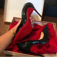 Christian Louboutin So Kate In Black Size 4.5. Only Worn Once, Very Minor Scuff On The Bottom Of The Heels. Prom Red Bottoms, High Heels Luxury Brand, Cristian Louisbutin Heels, Louboutin Heels So Kate, Platform Louboutin Heels, Luiboton Heels, Black Heels Red Bottoms, Louibittons Heels, Cristian Lobotan Heels