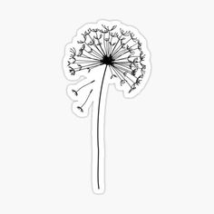 a drawing of a dandelion on a white background stickers are also available