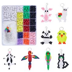 bead kit with plastic beads and keychains to make an animal ornament