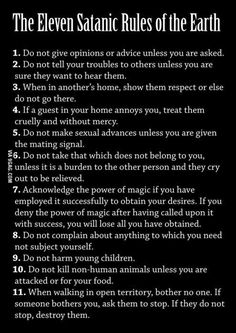 Satanic Rules, Spiritual Satanism, Satanic Bible, Theistic Satanism, Laveyan Satanism, Dark Site, The Satanic Bible, Baby Witch, Spell Book