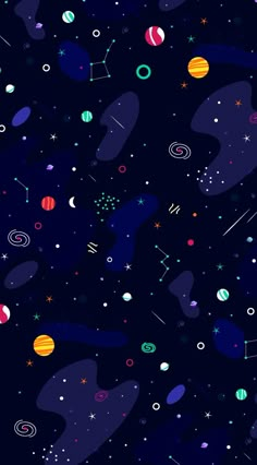 an image of space with planets and stars in the night sky iphone wallpapers