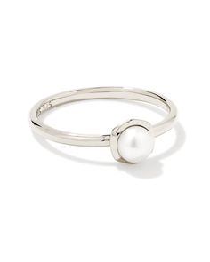 With its smooth hexagonal frame and gorgeous cultured freshwater pearl, the Davie Pearl Sterling Silver Band Ring in White Pearl is an instant classic. Pair it with other pearl pieces for a coordinated look or wear it with your favorite rings for an eclectic stack.,MetalSterling SilverWhy Sterling Silver?Our Sterling Silver collection features elevated styles to wear time and time again. With a base of both pure silver and copper, Sterling Silver provides a precious yet affordable option that of Dainty Pearl Ring Silver, Kendra Scott Ring Silver, Pearl Ring Simple, Kendra Scott Ring, Silver Pearl Ring, Mixed Metal Rings, Pearl Rings, Silver Collection, 2024 Christmas