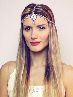 Ariana Head Chain Head Jewelry Rhinestone Headpiece Silver Head Jewelry Bridal Jewelry Hair Jewelry Head Chain Hairstyles, Boho Head Jewelry Headpieces, Head Chain Jewelry Wedding, Head Chains, Aladdin Theme, Head Chain Jewelry, Bridal Foot Jewelry, Boho Wedding Gifts, Bridal Hair Bands