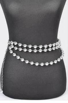 introducing our exquisite Multi-Layered Beaded Chain Belt, a fusion of PVC and metal craftsmanship for a stunning, versatile accessory. With its intricate beaded design and multi-layered construction, this belt adds an instant touch of glamour to any outfit. Measuring approximately 0.65 inches in width and 47 inches in length, it offers both style and functionality, allowing you to cinch your waist or drape it effortlessly for a statement look. Elevate your ensemble with this chic and contempora Beaded Belts, Contemporary Accessories, Layered Chain, Chain Belts, Beaded Belt, Layered Chains, Bead Chain, Chain Belt, Piece Dress