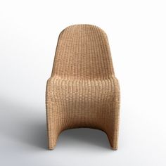 a wicker chair on a white background