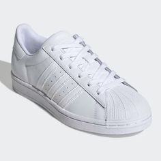 Nwot- Gifted Regular Fit Lace Closure Leather Upper Comfortable, Supportive Feel Iconic Shell-Toe Trainers Textile Lining Rubber Outsole Imported Product Color: Cloud White / Cloud White / Cloud White Product Code: Fv3285 Pet Free / Smoke Free Home Same Day Shipping Before 3pm Cst Offers Accepted All White Adidas Shoes, Superstars Adidas, Adidas Originals Shoes, Color Cloud, White Product, White Cloud, Cloud White, White Adidas, Lace Closure