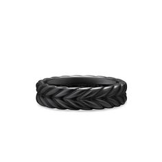 David Yurman skillfully reinterprets chevron—the ancient V-shaped pattern used in architecture and art—in this modern, sculptural collection. Viewed in relation to one another, each half of the motif is a mirror image of Cable. Black titanium • Ring, 6.2mm • Size 8 Personalized Promise Rings, Black Titanium Ring, Titanium Ring, Ring Trends, Earring Trends, Titanium Rings, Anniversary Bands, Mirror Image, High Jewelry