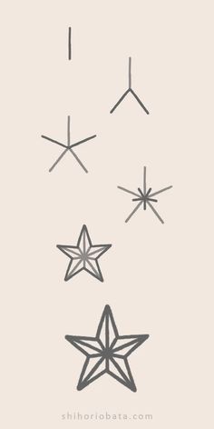 four stars are arranged in the shape of an arrow