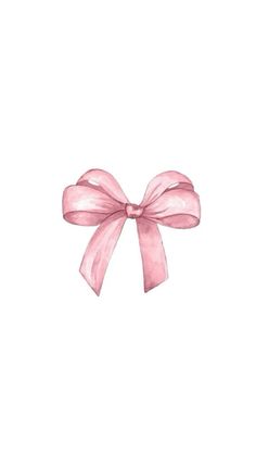 a watercolor drawing of a pink bow