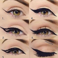 Trendy Eye Makeup, Goth Cat, Goth Makeup Tutorial, Contour Makeup Tutorial, Makeup Tutorial Foundation, Make Up Tutorials, Makeup Tutorial Step By Step, Makeup 101