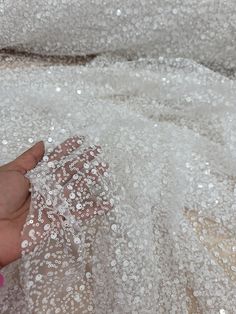 ●57 inch w fabric sold by the yard White Sequined Wedding Dress For Banquet, Gown Fashion, Embroidery Wedding, Sequin Embroidery, Wedding Lace, Sequins Embroidery, Dress Gown, Lace Weddings, Bridal Dress