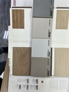 some samples of wood and tile on display