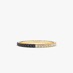 a black and white diamond band