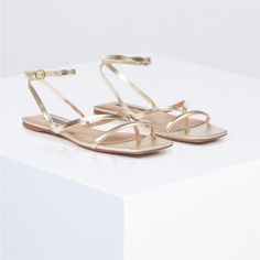 A Chic Weekend Flat Sandal In A Simple Strappy Design. Crafted From Leather With A Square Open Thong Toe And An Adjustable Ankle Strap. Senior Hoco, Dress With Flats, Hoco Dress, Strappy Sandals Flat, Flat Sandals, Women's Shoes Sandals, Ankle Strap, Shoes Sandals, Women Shoes