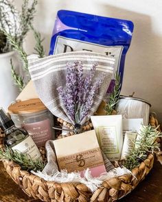 a basket filled with lots of different items