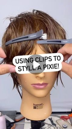 Pixie Grown Out Styles, Shaggy Wavy Pixie, How To Get Piecey Hair, Long Pixie Mullet Haircut, Pixie Mullet Round Face, Pixie Hairstyles With Clips, Shaggy Pixie Bob With Bangs, Styling Long Pixie Haircut, How To Style A Pixie Bob