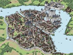 Castle Layout, Fantasy City Map, Fantasy Town, Fantasy World Map, Medieval City, Rpg Map, Dungeon Maps, My Idea, Fantasy City