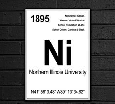 a sign on the side of a brick wall that says northern illinois university, n i