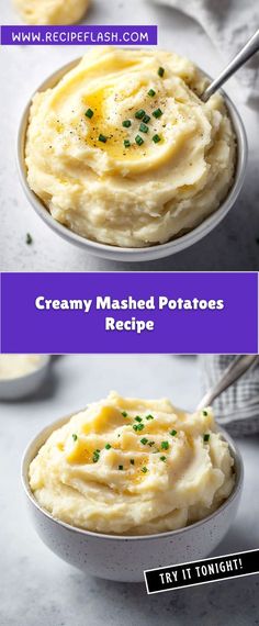 creamy mashed potatoes recipe in a bowl