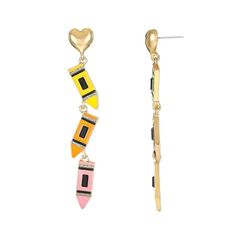 Celebrate the teacher, mom, or art lover in your life with these adorable Packed Party Color Outside the Lines Crayon Earrings! Featuring multicolored dangling crayons with gold-tone detail and gemstone accents, these are the perfect earrings for work, school, or every day. Whether you're a student, teacher, or simply a fan of fun jewelry, these earrings are sure to make a statement! Packed Party makes everyday a party with its unique, affordable, and experiential products designed in Austin, TX Crayon Earrings, Color Outside The Lines, Create Your Own World, Teacher Mom, Fun Jewelry, Student Teacher, Colorful Party, The Teacher, Party Packs