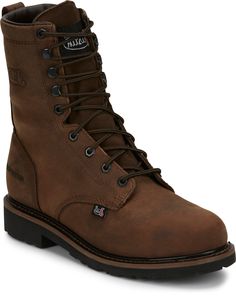 Justin Work Boots Justin Men's Drywall Waterproof Steel Toe Work Boots SE961 Boots Mens Outfit, Logging Boots, Western Work, Leather Work Boots, Boot Barn, Steel Toe Boots, Steel Toe Work Boots, Outdoor Boots, Wide Boots