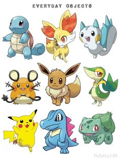 the pokemons are all different colors and sizes, but there is no image to describe