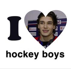 i heart hockey boys with an image of a young man