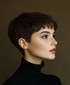 Dark Pixie, Classic Pixie, Hairstyle For Chubby Face, Pixie Cut Styles, Platinum Blonde Hair Color, Blonde Hair Transformations, Really Short Hair, Hair Catalog, Hair Inspiration Short