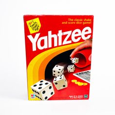 the game is called yahtzeee, and it's in its original box