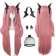 PRICES MAY VARY. ♥♥【Real Design of Wig as Same as the Anime Character】:All Style of our Pink Cosplay Wig is Designed by Our Professional Cosplayer & Designer. We Have over 10 Years Design Experience & Cooperated with Comic Con ♥♥【Adjustable Cap Size for All Head Circumference】: Long Cosplay Wig is Designed with 2 adjustable straps , 2 Hooks & Soft Breathable Material Structure.Adjust Pink Wig Size from Small to Medium to Large.No Worry about Size. ♥♥【Easily Styled by Your Needs】: Pink Straight W Wig For Cosplay, Wigs For Cosplay, Vampire Wig, Pink Hair Wigs, Long Pink Wig, Christmas Wig, Vampire Cosplay, Cartoon Costume, Pink Cosplay