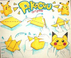 an advertisement for pokemon pikachu paper toys