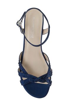 Elevate your look with the effortless sophistication of a strappy wedge sandal grounded by a flexible outsole for added comfort. 1" heel Adjustable ankle strap with buckle closure Synthetic upper, lining and sole Imported Women's Shoes Navy Dress Sandals, Navy Sandals, Strappy Wedges, Elevate Your Look, Navy Dress, Comfort Style, Dress Sandals, Wedge Sandal, Sandal Women