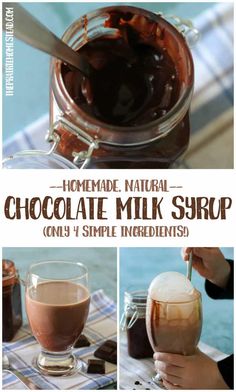 homemade natural chocolate milkshake mix syrup only 4 simple ingredients and it's easy to make