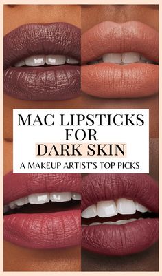 A guide to the best shades of MAC lipstick for dark skin and medium skin, from nude matte lipsticks to red and plum lip colors like Soar and Captive Audience! Mac Lipstick For Dark Skin, Brown Mac Lipstick, Whirl Lipstick, Mac Red Lipsticks, Lipstick On Brown Skin, Mac Nude Lipstick, Plum Lip, Fall Lip Color, Mac Lip Liner