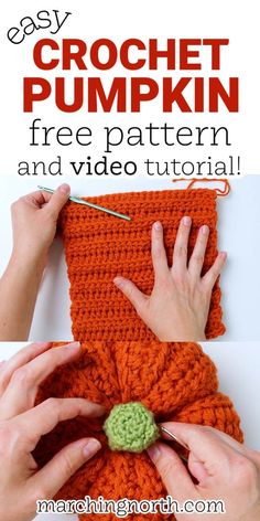 crochet pumpkin free pattern and video instructions