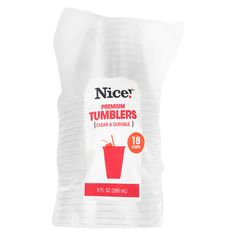 nicer premium tumblers cups, 18ct pack - case of 12 packs / carton