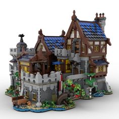 a lego castle is shown on a white background