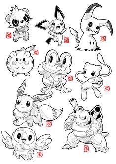 an image of some cartoon animals with chinese characters