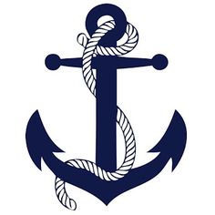 an anchor with rope on white background