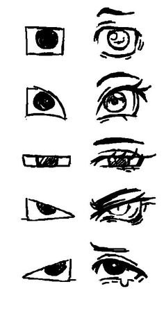 an image of different eyes drawn in black and white