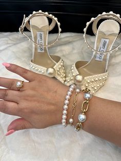 Belpearl, David Yurman, Mikimoto bracelets, and Tiffany ring Yurman Bracelet Stack, David Yurman Bracelet Stack, Tiffany Ring, Yurman Bracelet, Tiffany Rings, David Yurman Bracelet, Pearl Jewelry Design, Luxury Jewelry Brands