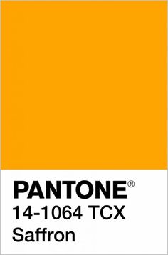 the pantone color is shown in yellow and white, with black lettering on it