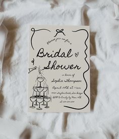 a wedding card with the words bride and shower written on it