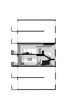 an architectural drawing of a house with three levels